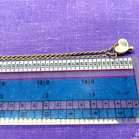 Vintage sterling silver adjustable heart necklace slides up to 24 inches long 🌷 - Picture 6 of 10